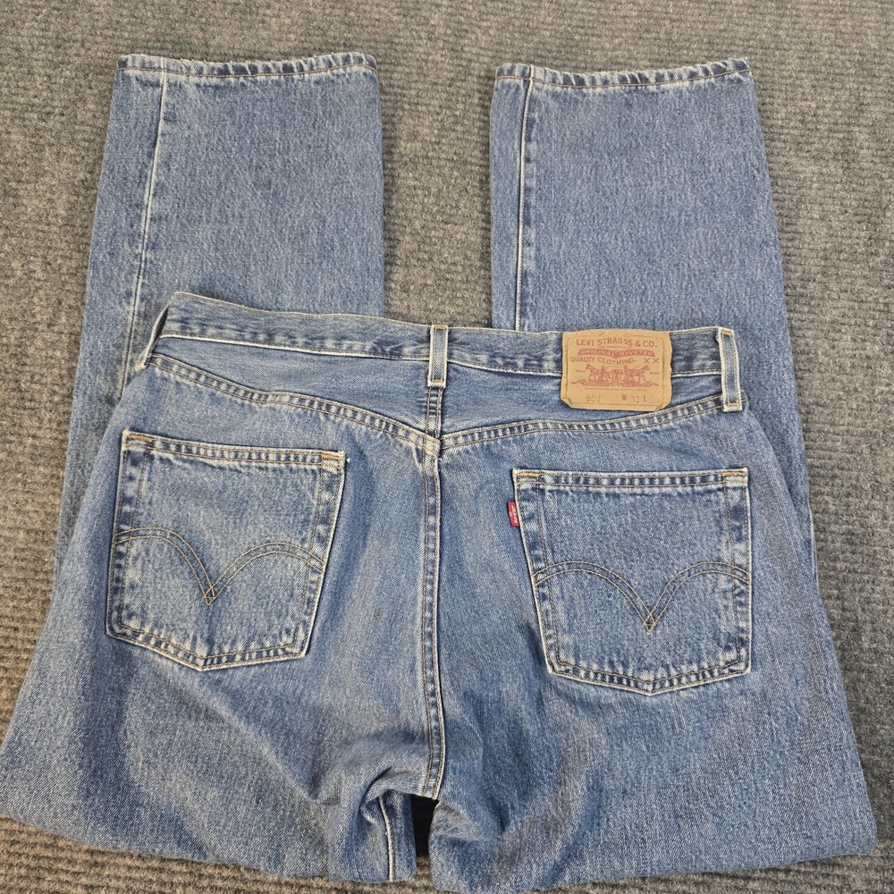 Vintage Levis 501 Jeans Men 33x29 Blue Y2K Button Fly Denim Pant Fade